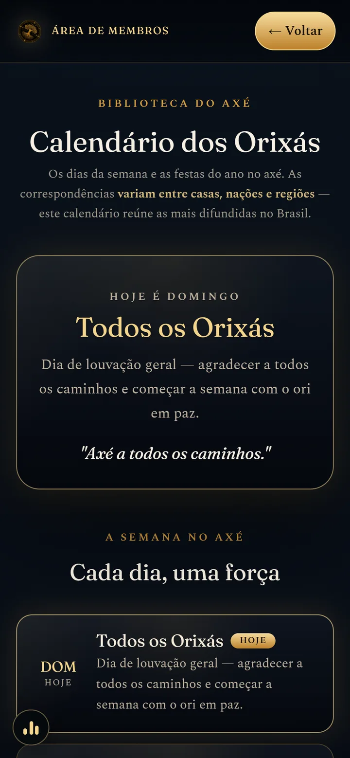 O Calendário dos Orixás