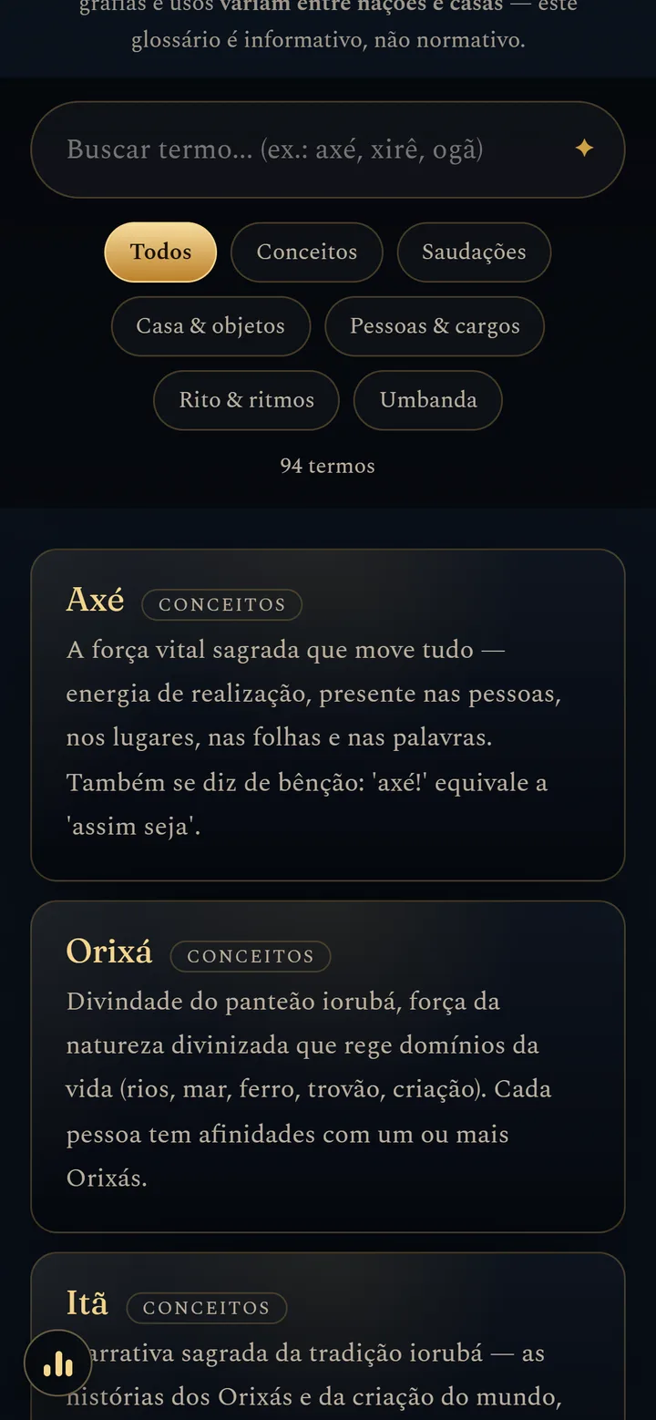 O Glossário de Axé