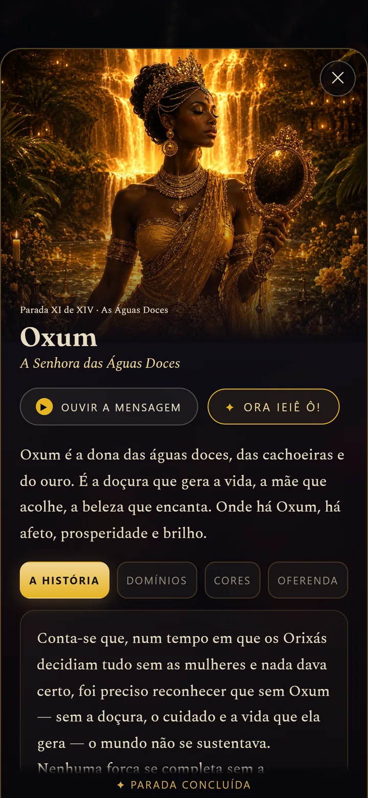 A parada de um Orixá com história e narração